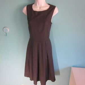 Cop Copine Womens Fit & Flare Gray Textured Dress Size 38- Fits Size S Rear Zip